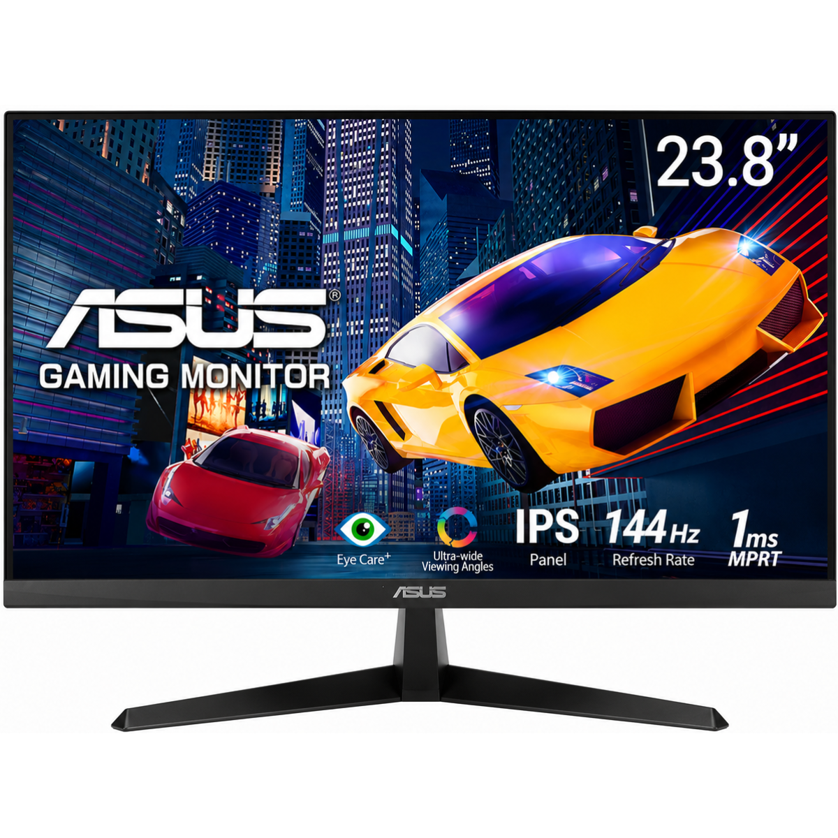 ASUS VY249HGE 24" Full HD IPS Eye Care Gaming Monitor, 144Hz (O/C), 1ms MBR, AMD FreeSync Premium, HDMI, VGA, Antibacterial Treatment , Black