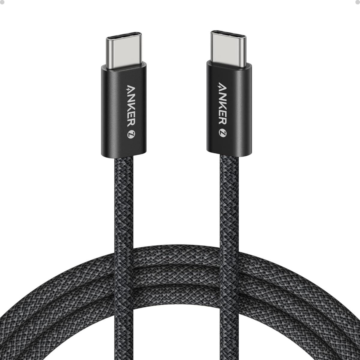 Anker Zolo 240W USB Type-C to USB Type-C Cable, Braided and Dirt-Free Type C Fast Charging 1.5m Cable - Black