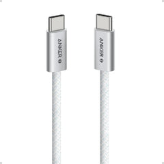 Anker Zolo USB C to USB C Cable, Full-Speed 240W Charging Cable, Dirt-Resistant Unibody, 5.8mm Thickness, 480 Mbps Data Transfer, Durable Braided Exterior, 1M Cable Length, White
