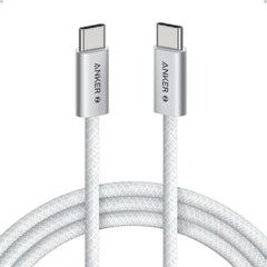 Anker Zolo 240W USB Type-C to USB Type-C Cable, Braided and Dirt-Free Type C Fast Charging 1.5m Cable - White