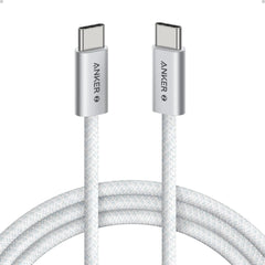 Anker Zolo 240W USB Type-C to USB Type-C Cable, Braided and Dirt-Free Type C Fast Charging 1.5m Cable - White