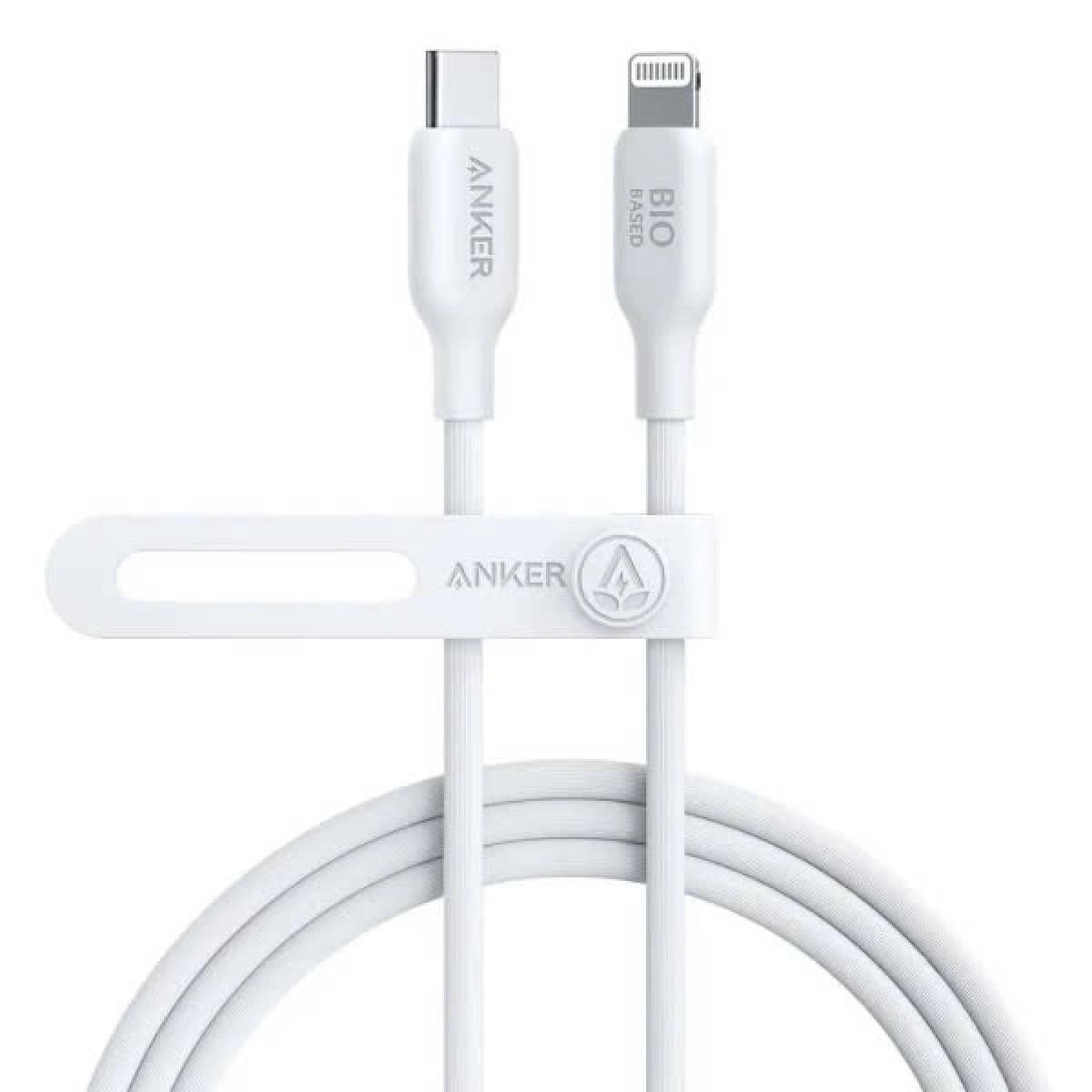 Anker 542 USB-C To Lightning Cable Bio-Based, 20,000-bend Lifespan, Up To 30W Fast Charging, For iPhone, iPad And more, 1.8M, White