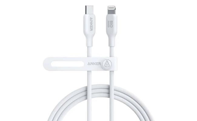 Anker 542 Usb C To Lightning Cable Bio Based, 20,000 Bend Lifespan, Up To 30w Fast Charging, For Iphone, Ipad And More, 1.8m, White Anker 542 Usb C To Lightning Cable Bio Based, 20,000 Bend Lifespan, Up To 30w Fast Charging, For Iphone, Ipad And More, 1.8m, White