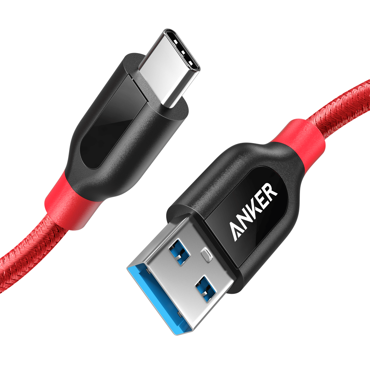 Anker PowerLine+ USB-A to USB-C 0.9m Cable - Red
