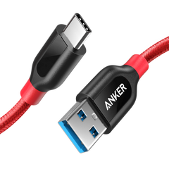 Anker PowerLine+ USB-A to USB-C 0.9m Cable - Red
