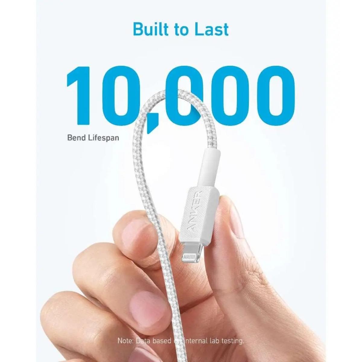 Anker 322 Usb C To Apple Iphone Lightning 1.8m Mfi Licensed Charger/data Cable White Anker 322 Usb C To Apple Iphone Lightning 1.8m Mfi Licensed Charger/data Cable White