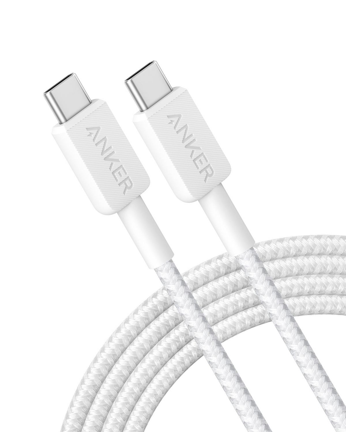 Anker 322 PowerLine USB-C To USB-C Braided Cable - 3Ft / White