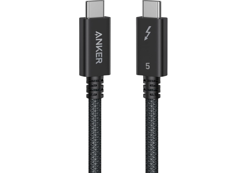 Anker Prime Thunderbolt 5 Cable – 80Gbps Data Transfer, 240W USB‑C Charging, Dual 8K Display Support, Braided Design, 3.3ft - 18 Month Warranty