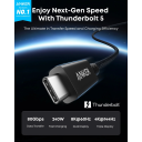 Anker Prime Thunderbolt 5 Cable – 80Gbps Data Transfer, 240W USB‑C Charging, Dual 8K Display Support, Braided Design, 3.3ft - 18 Month Warranty