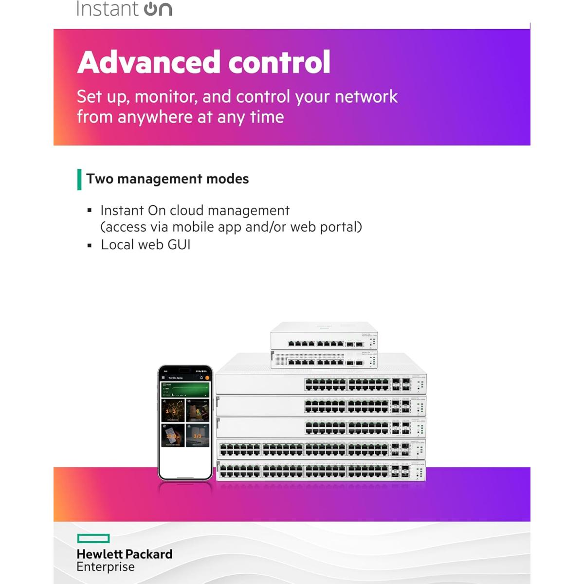 HPE network switch for network connectivity