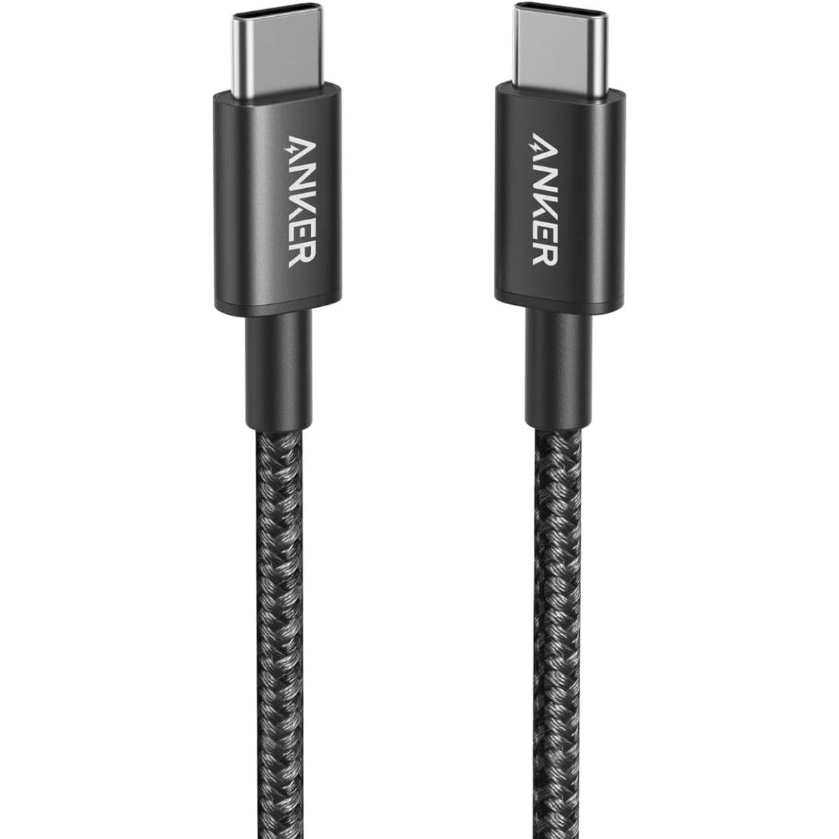 Anker USB-C to USB-C 2.0 cable (3ft/0.9m), High Durability Type C Braided Charging Cable Compatible with All Android Devices And More, Black