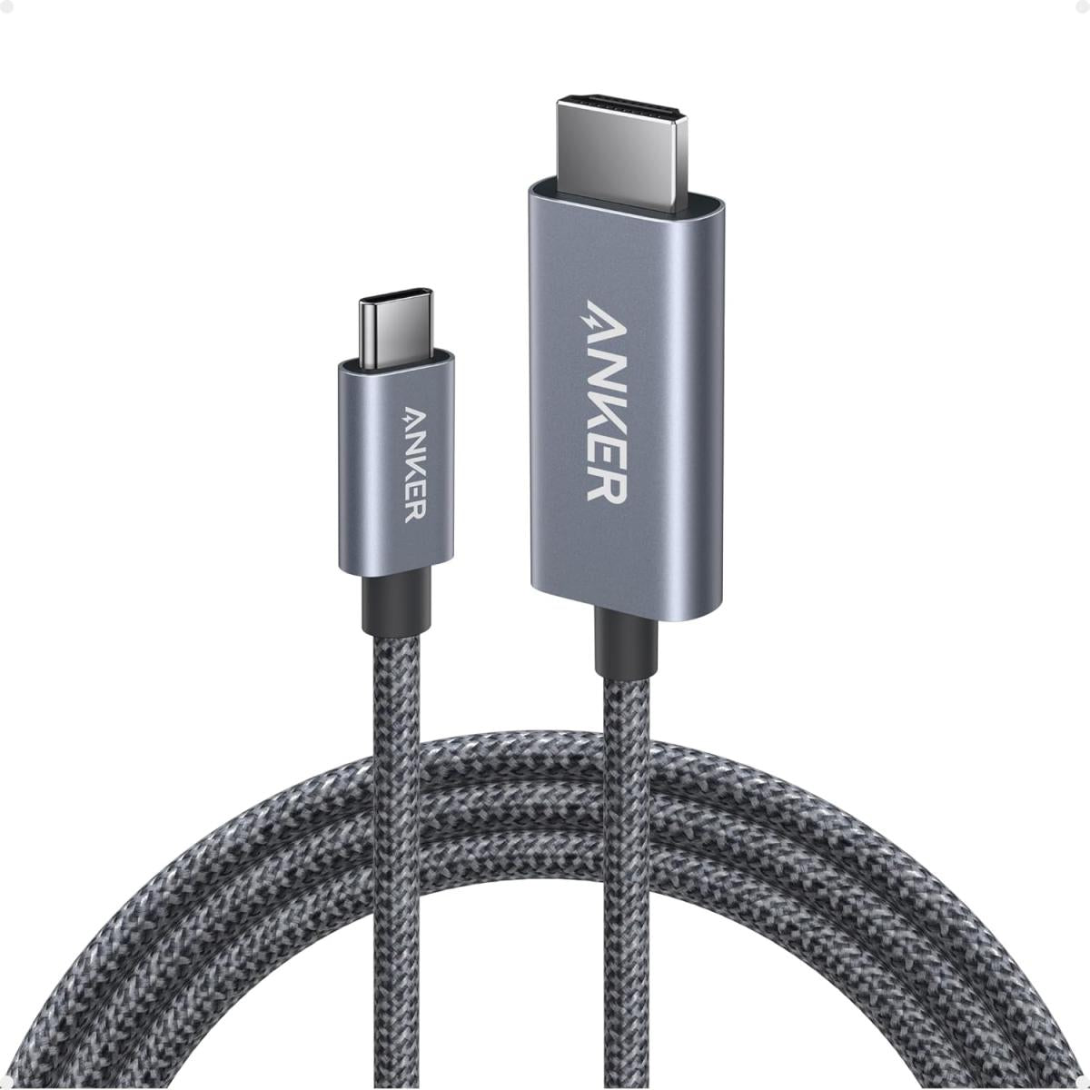 Anker Hdmi Cable, 4k@60hz Ultra Fast Nylon Braided Usb C To Hdmi Cord With Advanced Shielding, Thunderbolt 5/4/3, For Macbook, Ipad, Iphone, Hd Tv, And More 1.8m