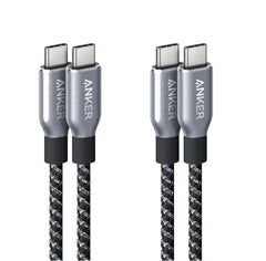 Anker Prime USB-C to USB-C Cable (240W, Upcycled-Braided, 2-Pack)