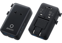 Anker Nano Travel Adapter – 5‑in‑1 Universal Plug (Type A/I/G/C), 20W USB‑C Fast Charging, Compact Foldable Design, Charge 5 Devices Simultaneously - 18 Months Warranty