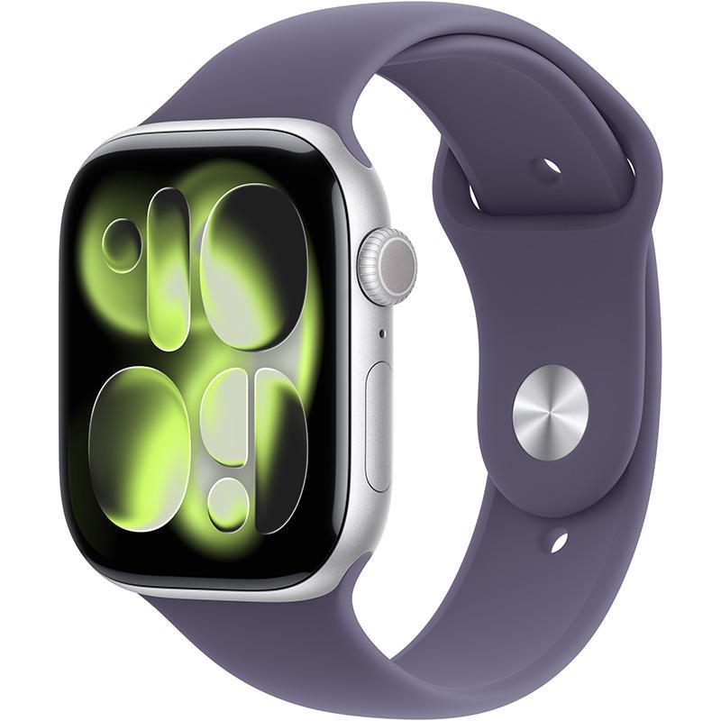 Apple Watch Series 11 GPS 46Mm, Silver Aluminium Case, Purple Fog Sport Band, M/L - MEVA4AF