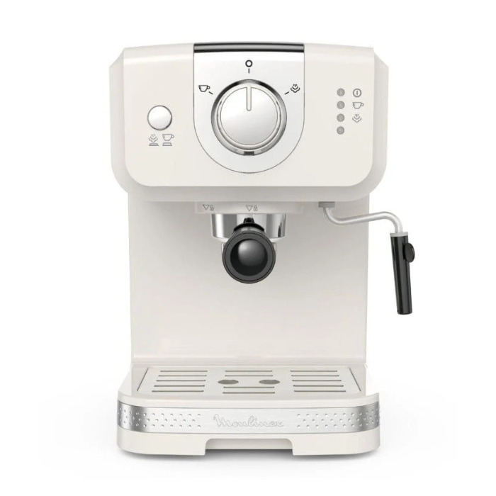 Moulinex Opio Soleil Espresso Machine, Retro Compact 15Bar, 1090Watts, White - XP330A10