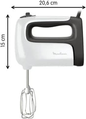 Moulinex Easy Max Hand Mixer, 5Speeds, 500Watts, White - HM462110