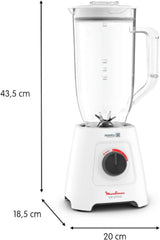 Moulinex Blender 2 Grinder, 2.8Lit, 600Watts, White - LM458127