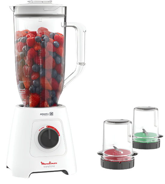 Moulinex Blender 2 Grinder, 2.8Lit, 600Watts, White - LM458127