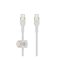 Belkin Boost Charge PRO Flex USB-C to USB-C Braided Silicone Cable, 1Mm, White - CAB011bt1MWH