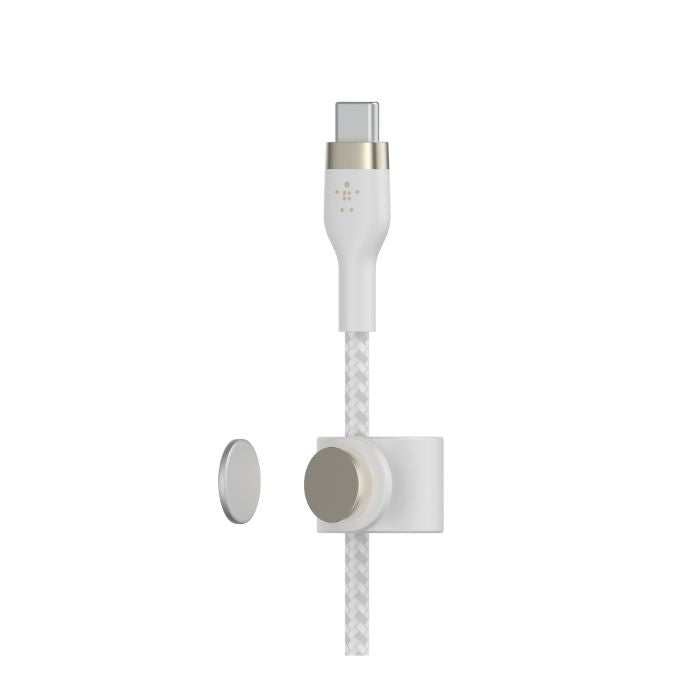 Belkin Boost Charge PRO Flex USB-C to USB-C Braided Silicone Cable, 1Mm, White - CAB011bt1MWH