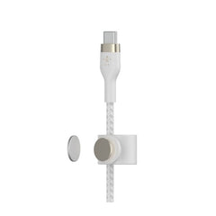 Belkin Boost Charge PRO Flex USB-C to USB-C Braided Silicone Cable, 1Mm, White - CAB011bt1MWH