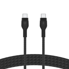 Belkin Boost Charge PRO Flex USB-C to USB-C Braided Silicone Cable, 2Mm, Black - CAB011bt2MBK