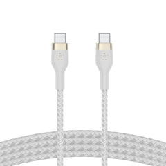 Belkin Boost Charge PRO Flex USB-C to USB-C Braided Silicone Cable, 2Mm, White - CAB011bt2MWH