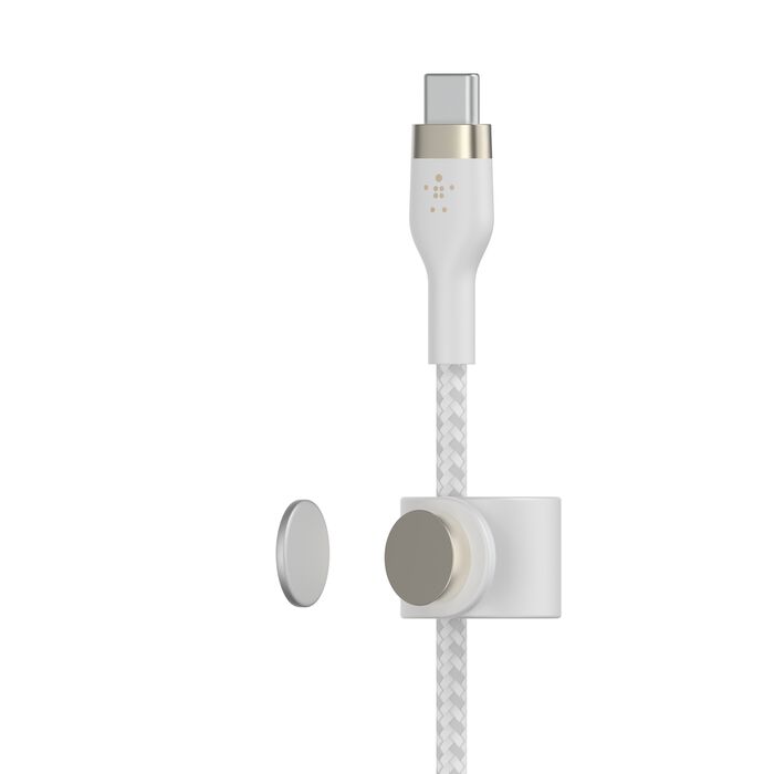 Belkin Boost Charge PRO Flex USB-C to USB-C Braided Silicone Cable, 2Mm, White - CAB011bt2MWH