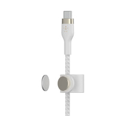 Belkin Boost Charge PRO Flex USB-C to USB-C Braided Silicone Cable, 2Mm, White - CAB011bt2MWH