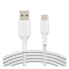 Belkin Boost Charge USB-A to USB-C Braided Cable, 1Mm, White - CAB002bt1MWH