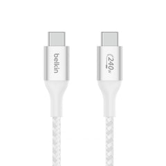 Belkin Boost Charge USB-C to USB-C Braided Cable, 240Watts PD, 48V/5A, 2Mm, White - CAB015bt2MWH