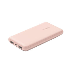 Belkin Boost Charge 3Port & 10000Mah Power Bank with USB-C 15Watts, Dual USB-A, Pink - BPB011btRG