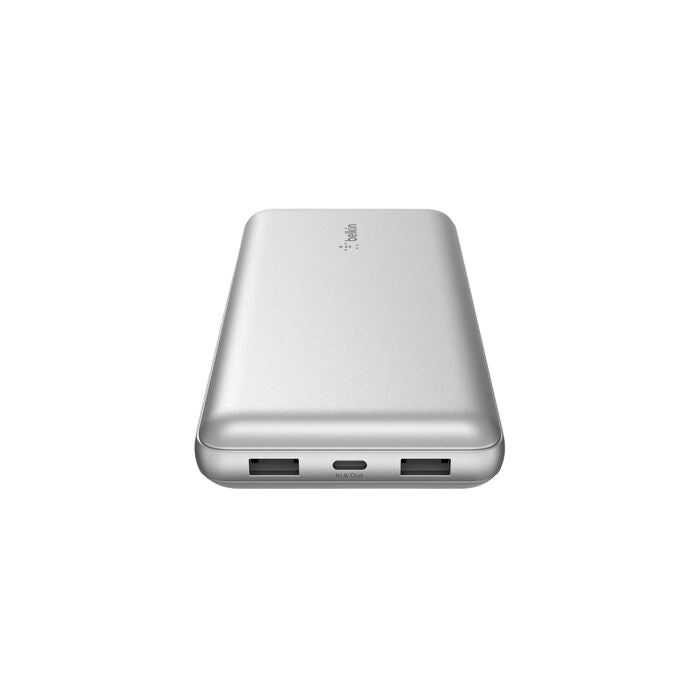 Belkin Boost Charge 3-Port & 20000Mah Power Bank with USB-C 15Watts, Dual USB-A, Silver - BPB012btGY
