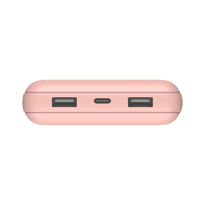 Belkin Boost Charge 3-Port & 20000Mah Power Bank with USB-C 15Watts, Dual USB-A, Pink - BPB012btRG