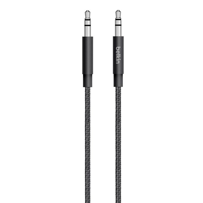 Belkin Metallic AUX Cable, 1.2Mm, Black - AV10164bt04-BLK