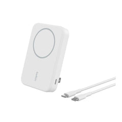 Belkin Boost Charge Qi2 Magnetic Wireless, Power Bank 8000Mah & Stand, 15Watts, White - BPD007btWH