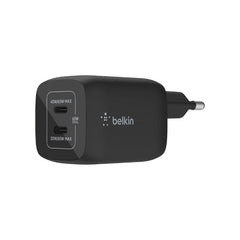 Belkin Boost Charge Pro Dual, USB-C PD GaN Fast Charger, 65Watts, Black - WCH013vfBK