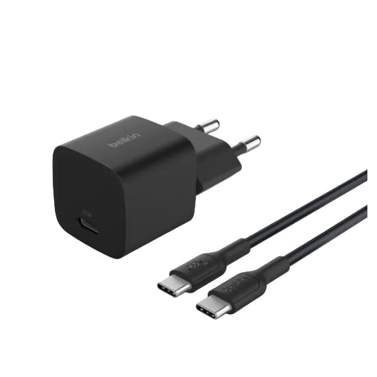 Belkin Wall Charger PD, USB-C, 25Watts, Cable 1Mm, Black - WCA012kq1MBK-B6