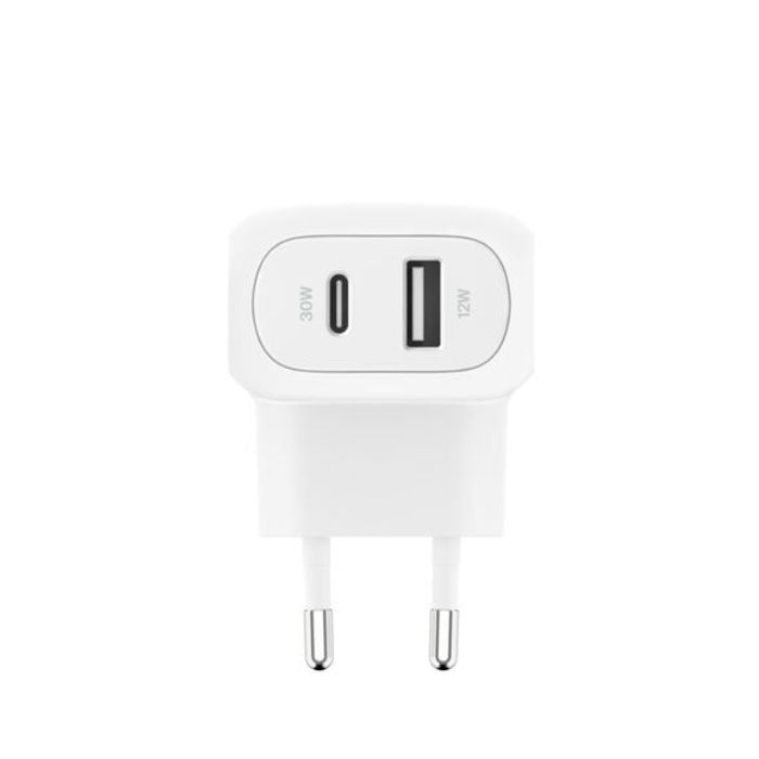 Belkin Wall Charger Boost Charge with PPS, 42Watts, USB-C & USB-A, White - WCB009vfWH