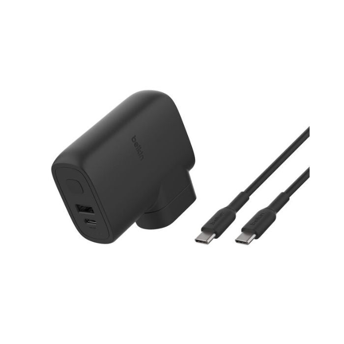 Belkin Wall Charger Hybrid AC & Power Bank, 5000Mah, 45Watts, Black - BPZ003bt1MBK-B6
