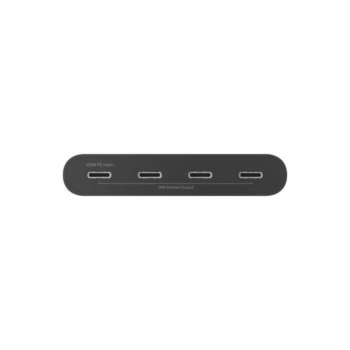 Belkin Connect USB-C to 4-Port USB-C Hub, 100Watts PD, Black - AVC018btBK