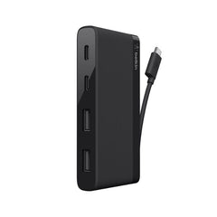 Belkin USB-C 4-Port Mini Hub, 5Gbps Data Transfer Speeds (shared), Black - F4U090btBLK