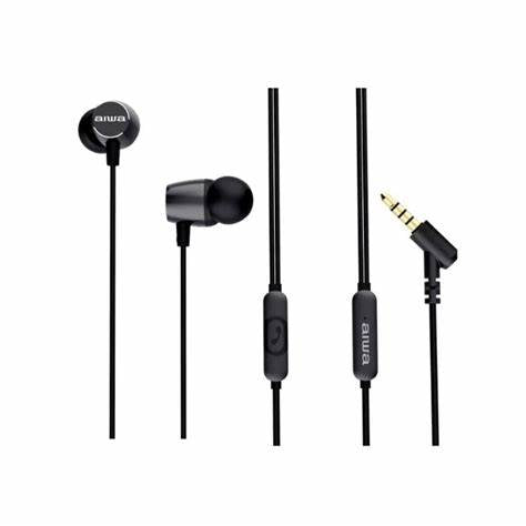 Aiwa Inear Wired Headphones, Black - ESTM-30BK