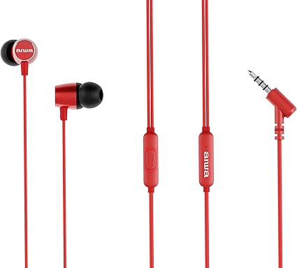 Aiwa Inear Wired Headphones, Red - ESTM-30RD