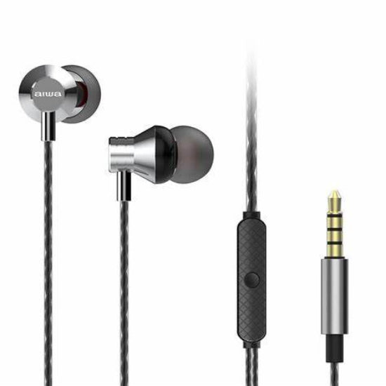 Aiwa Stereo in Ear Headphones, Silver - ESTM-50SL