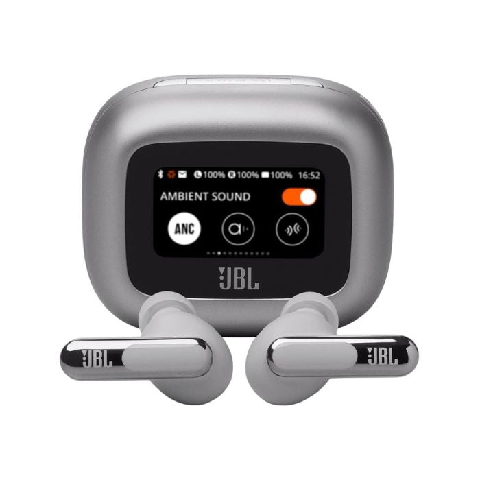 JBL Live Beam 3 True Earbuds, Noise Cancelling, Wireless, Silver - JBLLIVEBEAM3SIL