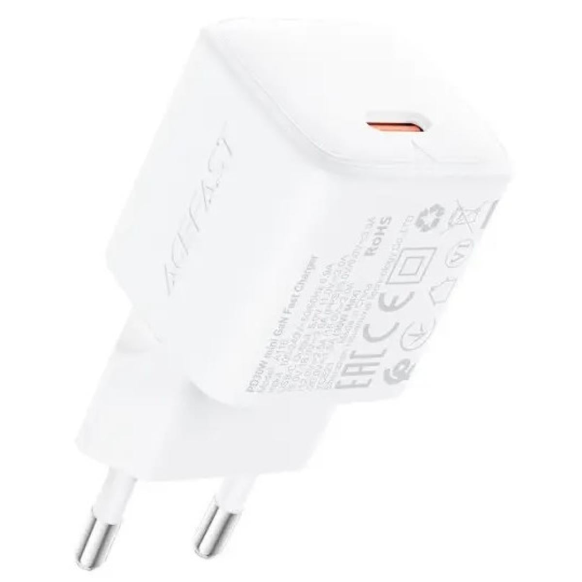 ACEFAST A118 PD 30W USB - C Fast Charger Mini GaN Power Adapter Charging Block - EU Plug - White