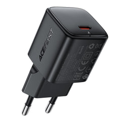 ACEFAST A118 PD 30W USB-C Fast Charger Mini GaN Power Adapter Charging Block - EU Plug - Black