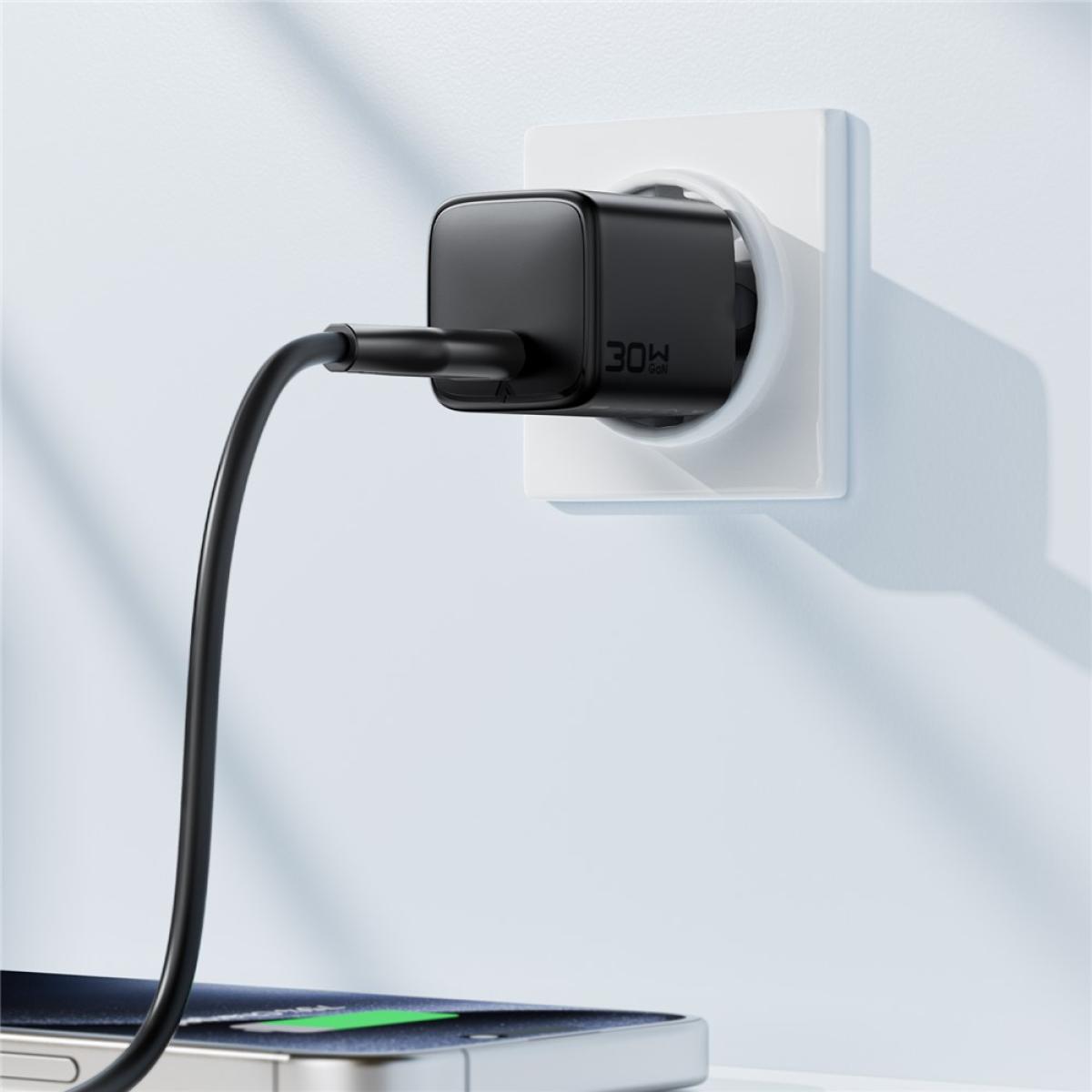 Acefast A118 Pd 30w USB - C Fast Charger Mini Gan Power Adapter Charging Block EU Plug Black